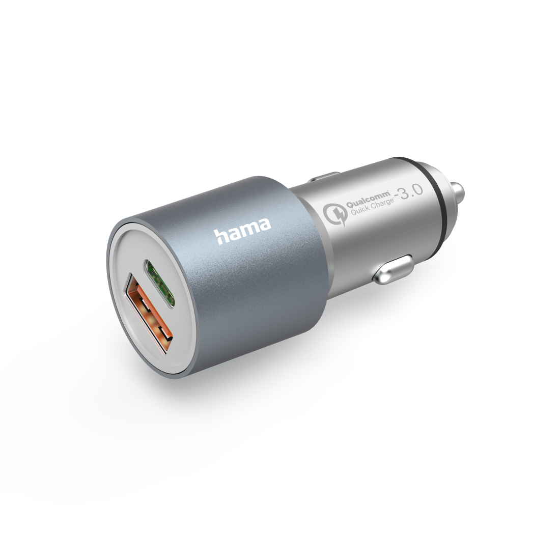 Autolader Hama 1x USB-C 20W + 1x USB-A 18W Metal