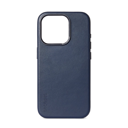 Decoded iPhone 15 Pro Max, housse cuir, bleu foncé