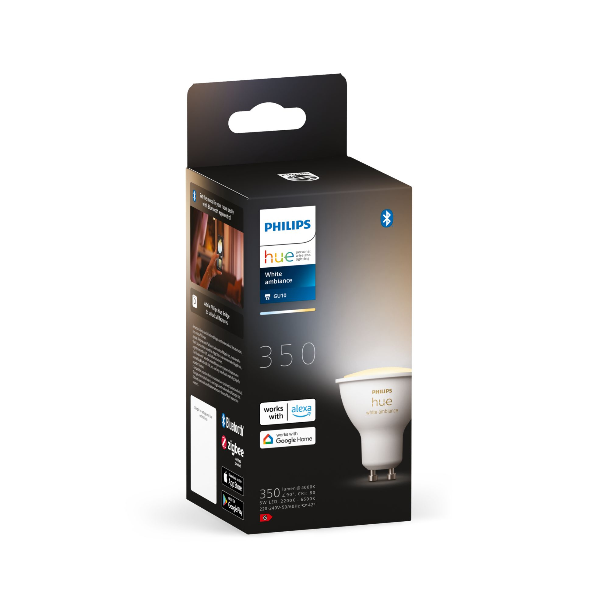 Lamp PHILIPS HUE White Ambiance GU10 1-Pack