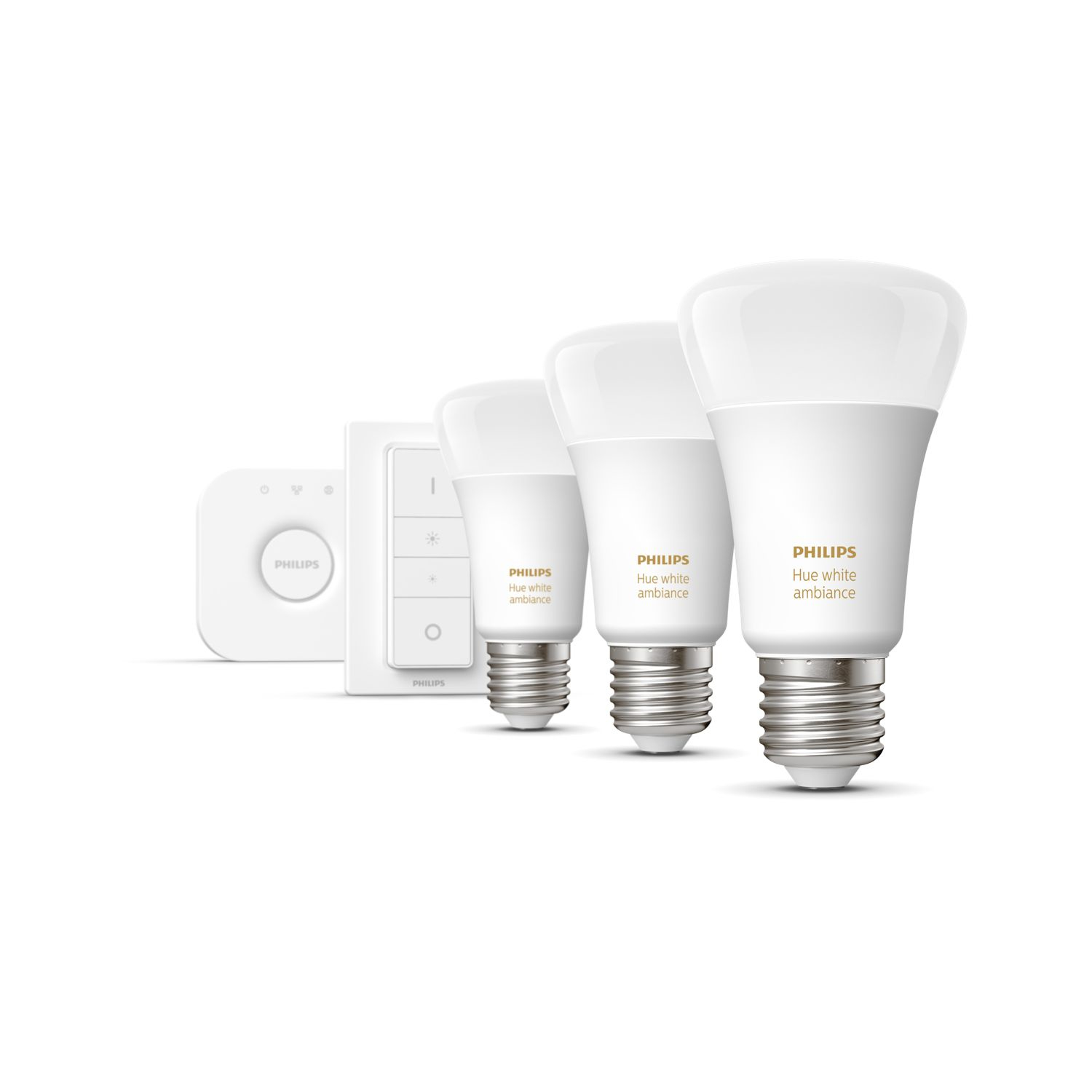 Starterkit PHILIPS HUE White Ambiance E27 x3 +Dimmer +Bridge