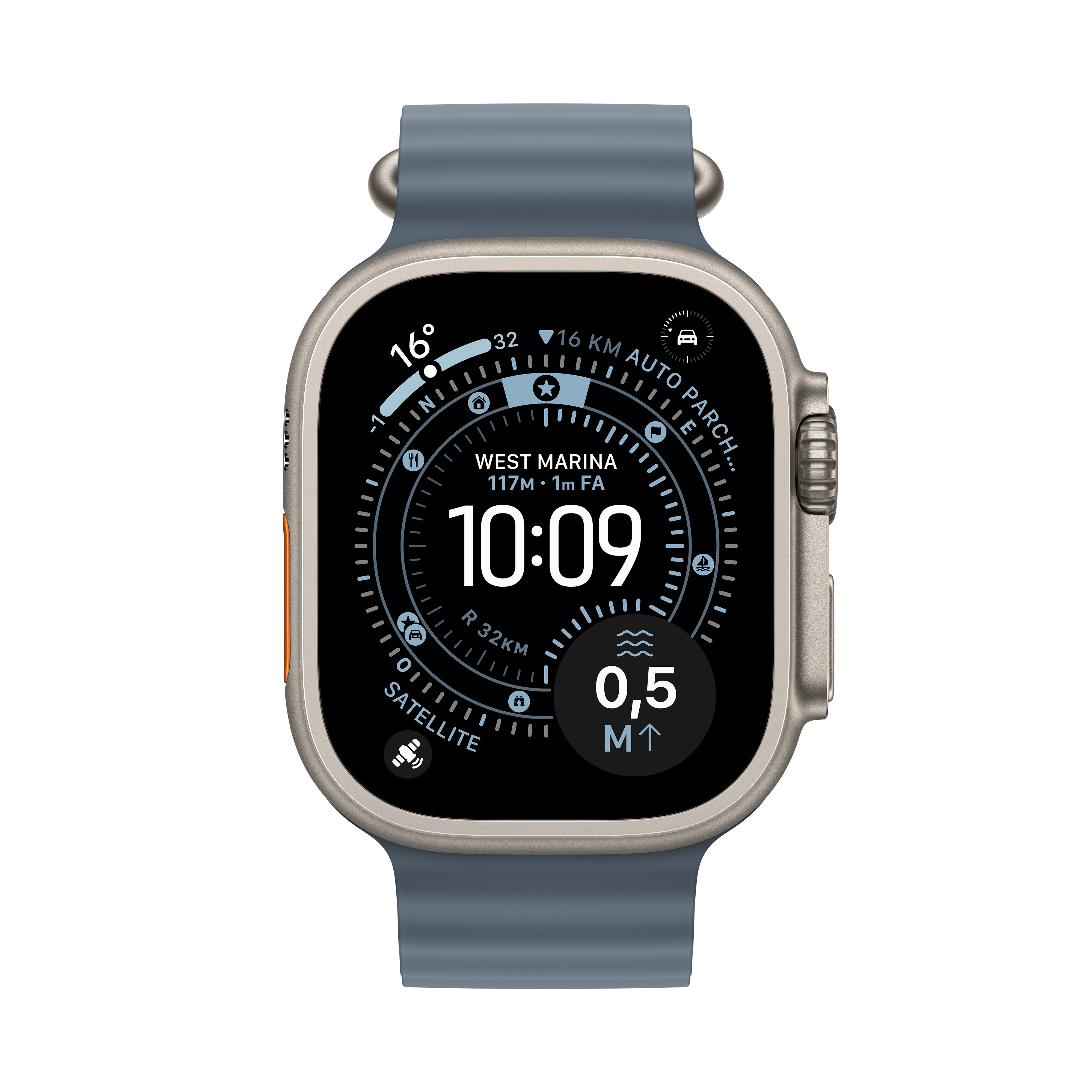 Smartwatch Apple Watch Ultra 3 49MM - Natural Titanium Case - Anchor Blue Ocean Band