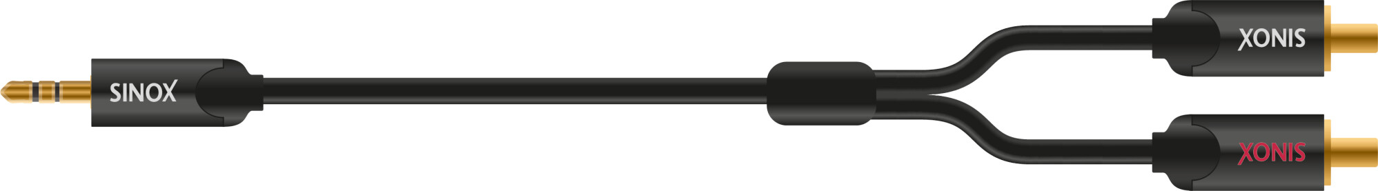 SHD3461 SINOX Aansluitkabel 3,5mm stereo-2xRCA 0,75 mtr.
