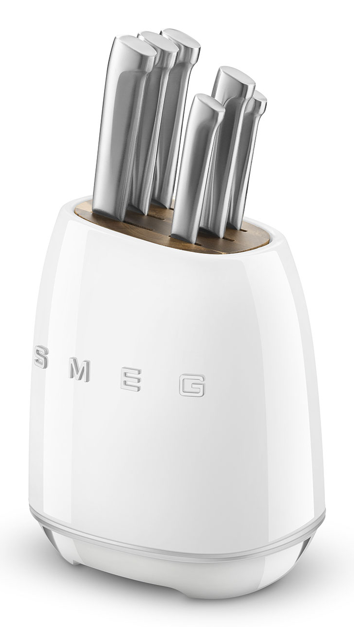 Messenblok SMEG KBSF02WH met 6 RVS-messen / wit