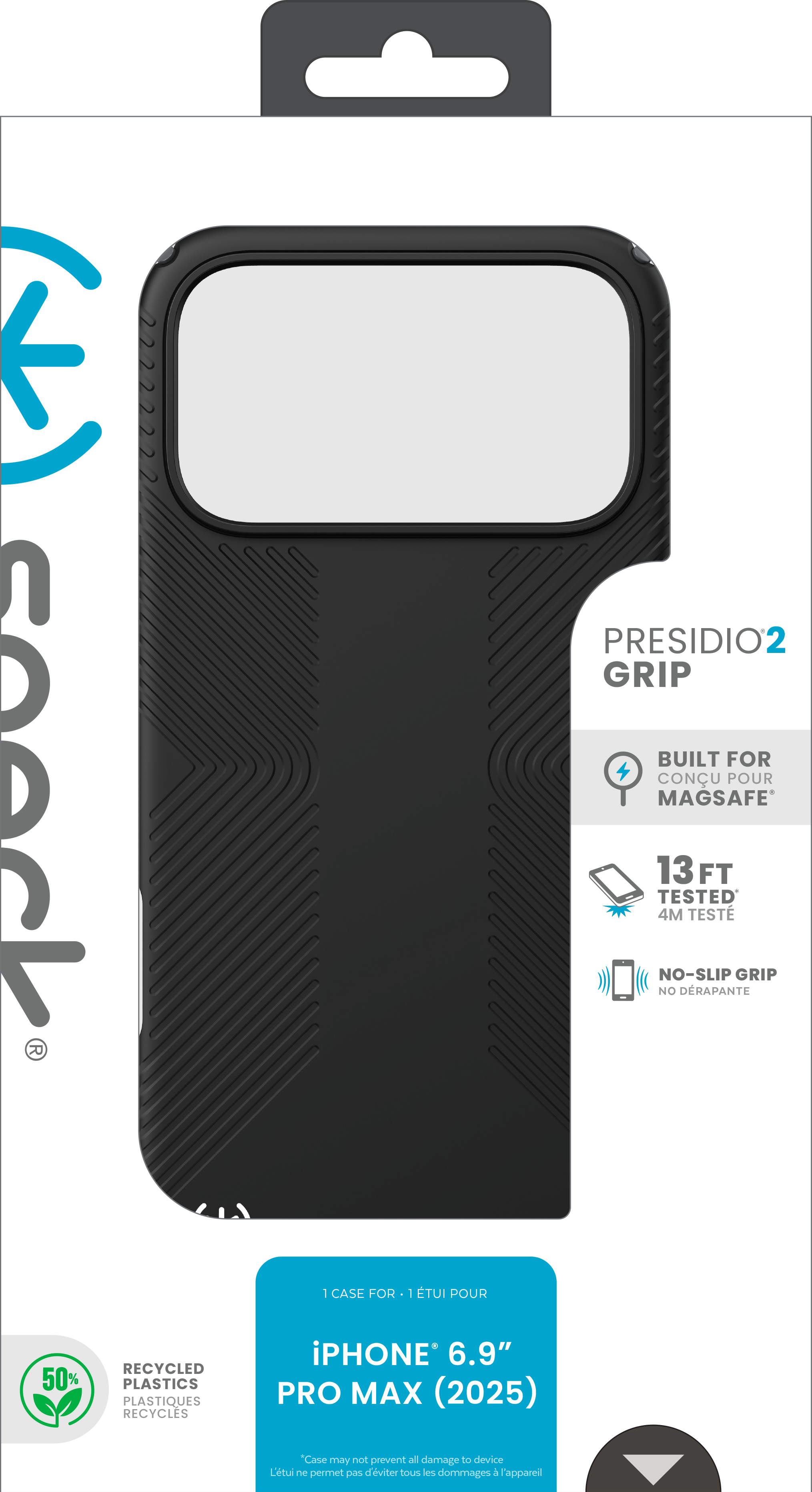 Speck Presidio2 Grip + MS Apple iPhone 17 Pro Max Black - with Microban
