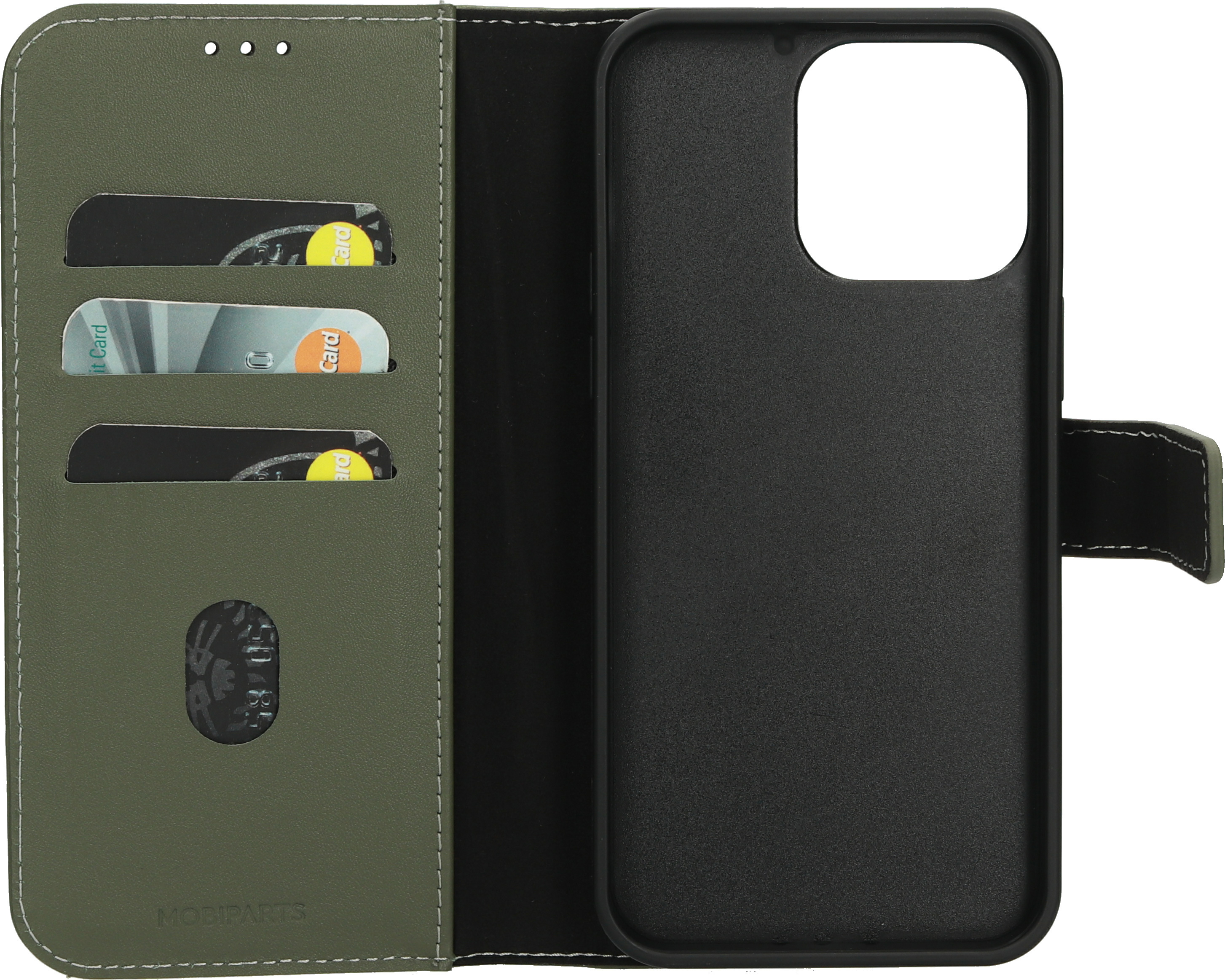Mobiparts Leather 2 in1 Wallet Case iPhone 15 Pro Max Green