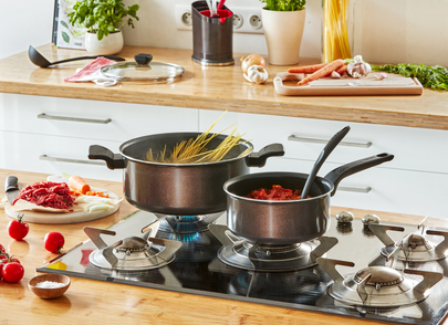 Tefal Easy Cook & Clean B5544602 steelpan Rond Zwart, Bruin