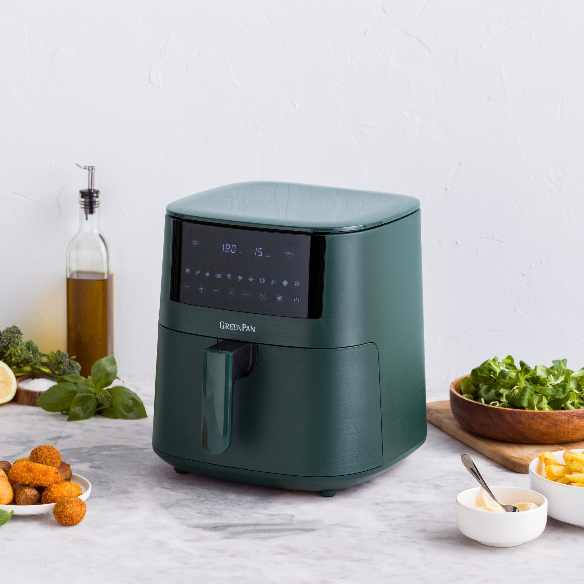 GreenPan Bistro XXL Enkel 7,2 l Vrijstaand 1650 W Heteluchtfriteuse Groen