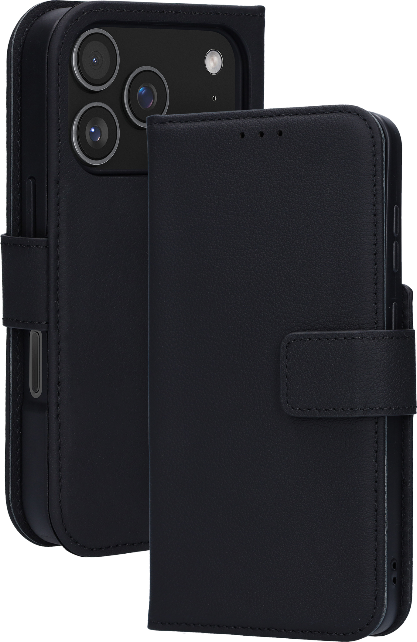 Mobiparts Leather 2 in 1 Apple iPhone 17 Pro Wallet Case Black