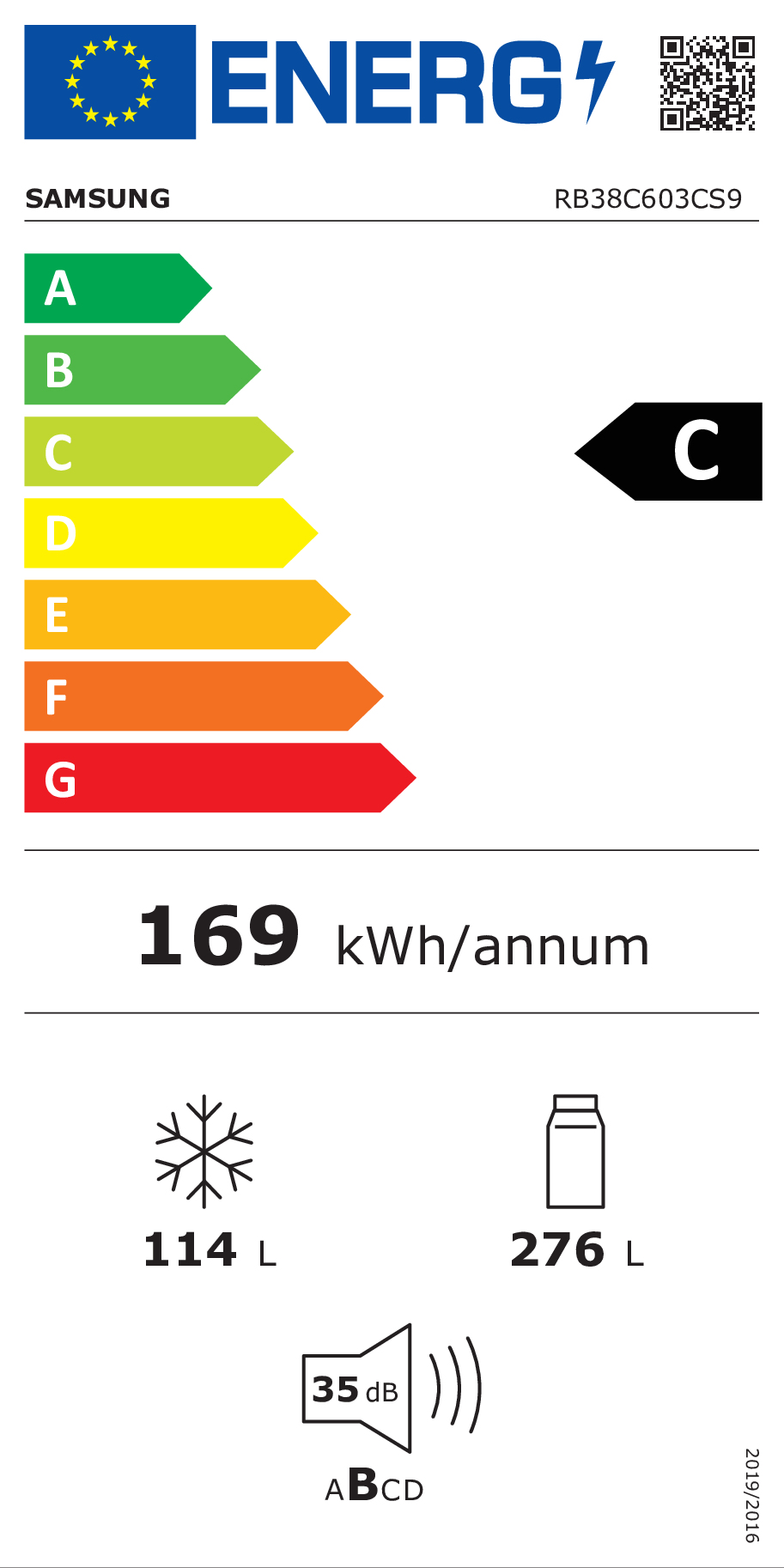Samsung Réfrigérateur Combiné RB38C603CS9/EF